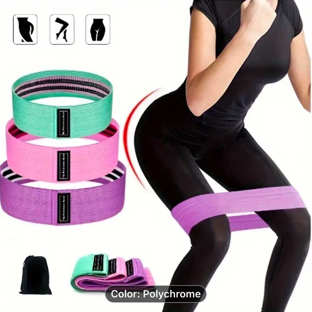 Yoga 3pcs Resistance Bands, Multi-functional Fitness Tension Bands - Picture 2 of 7
